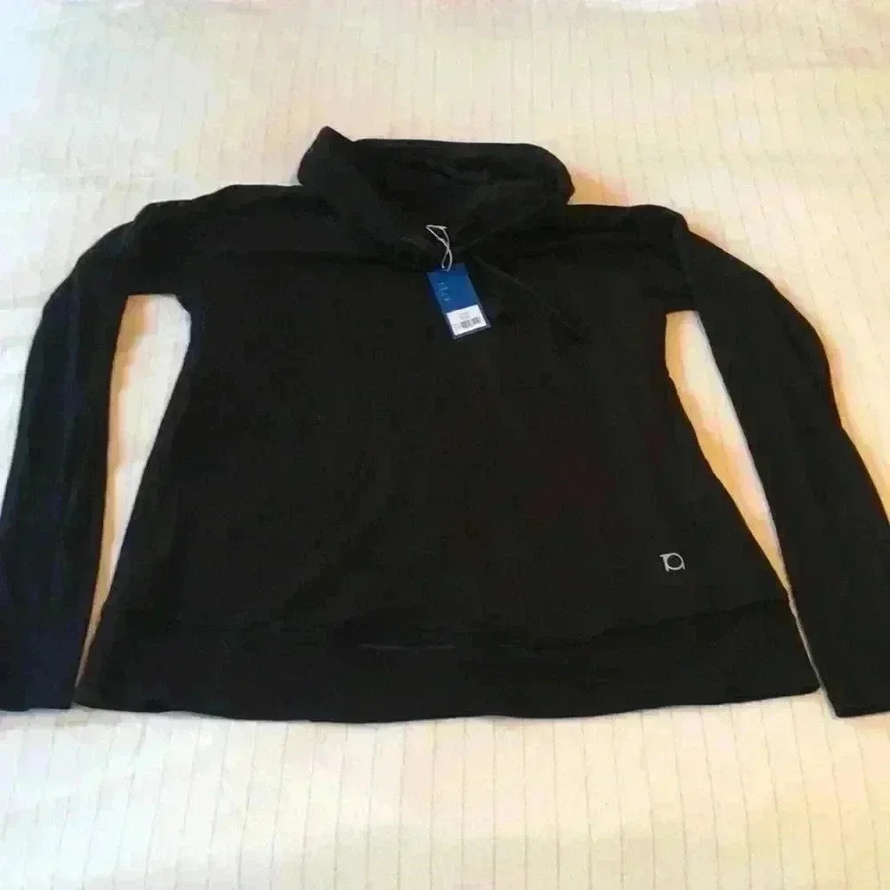 NWT! tiaa Black Open Back + Cowl Neck Top!